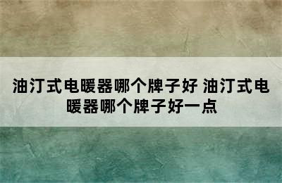 油汀式电暖器哪个牌子好 油汀式电暖器哪个牌子好一点